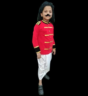 Shree Balaji Fancy Dress Mangal Panday Costume - Red & White with Wig &  Moustache 11-12 Years, For Boys, 32 Size Kids Costume Wear Price in India -  Buy Shree Balaji Fancy